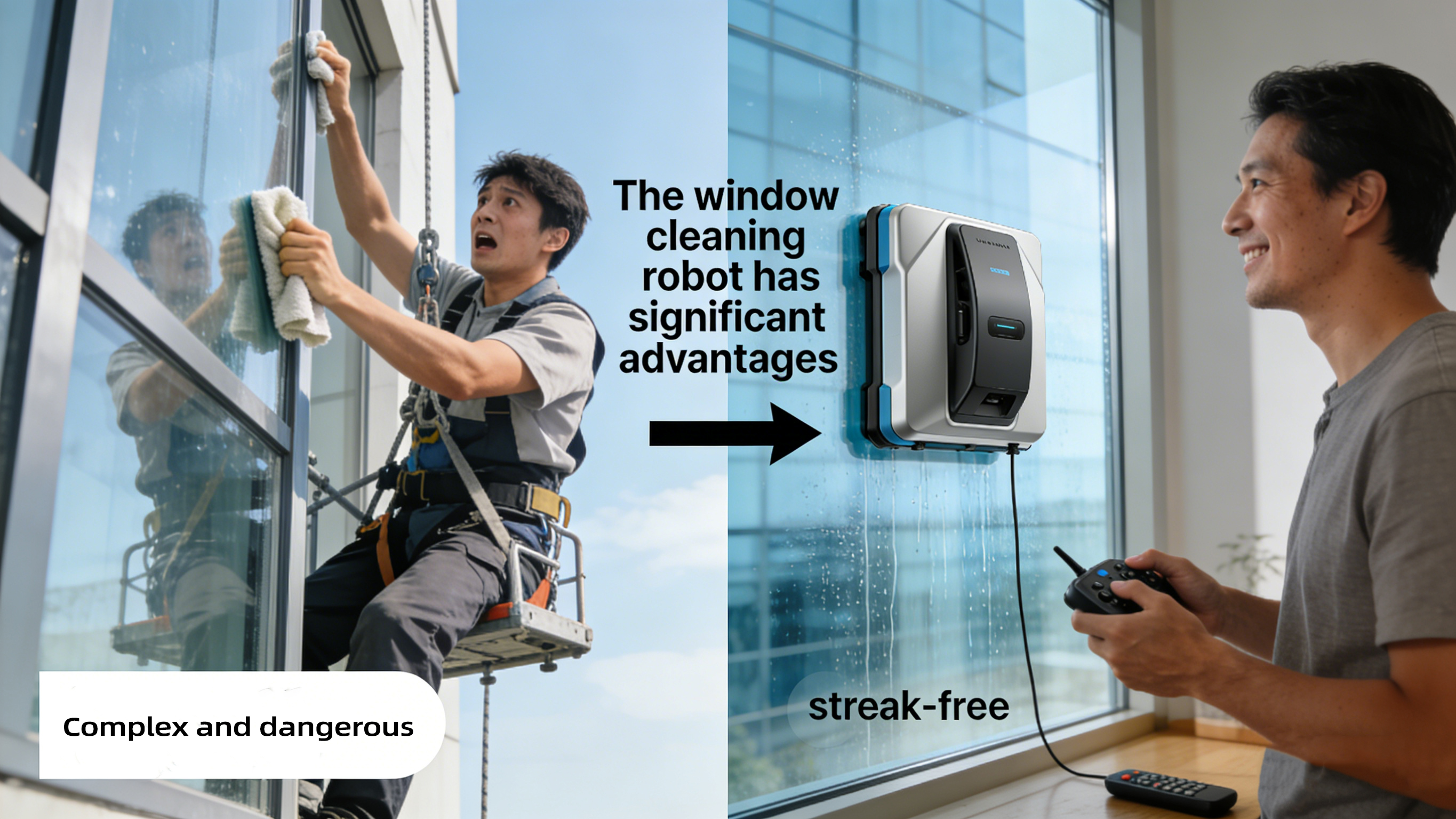 Robot do mycia okien ma znaczące zalety