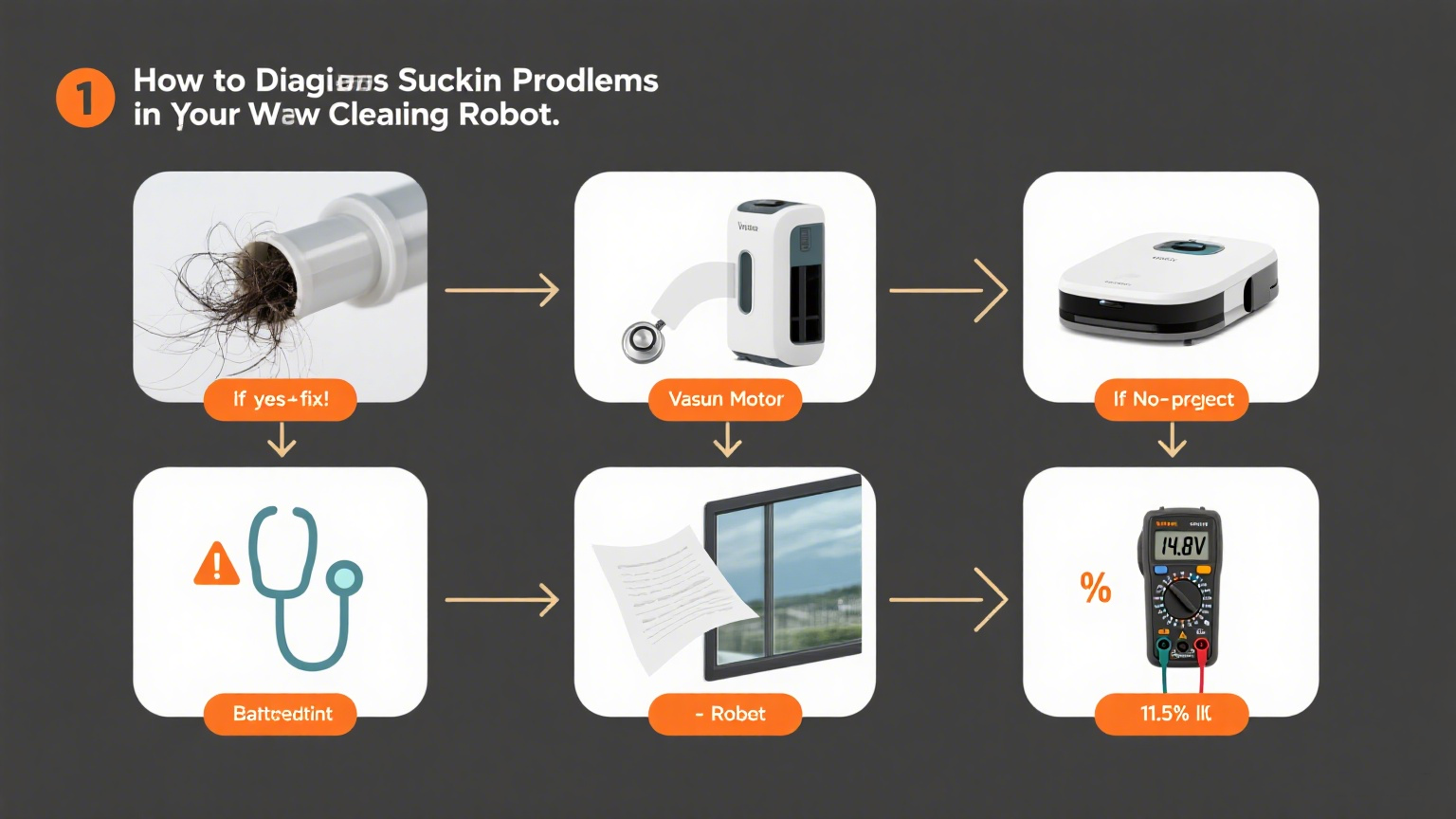 Jak zdiagnozować problemy z zasysaniem w robocie myjącym okna?