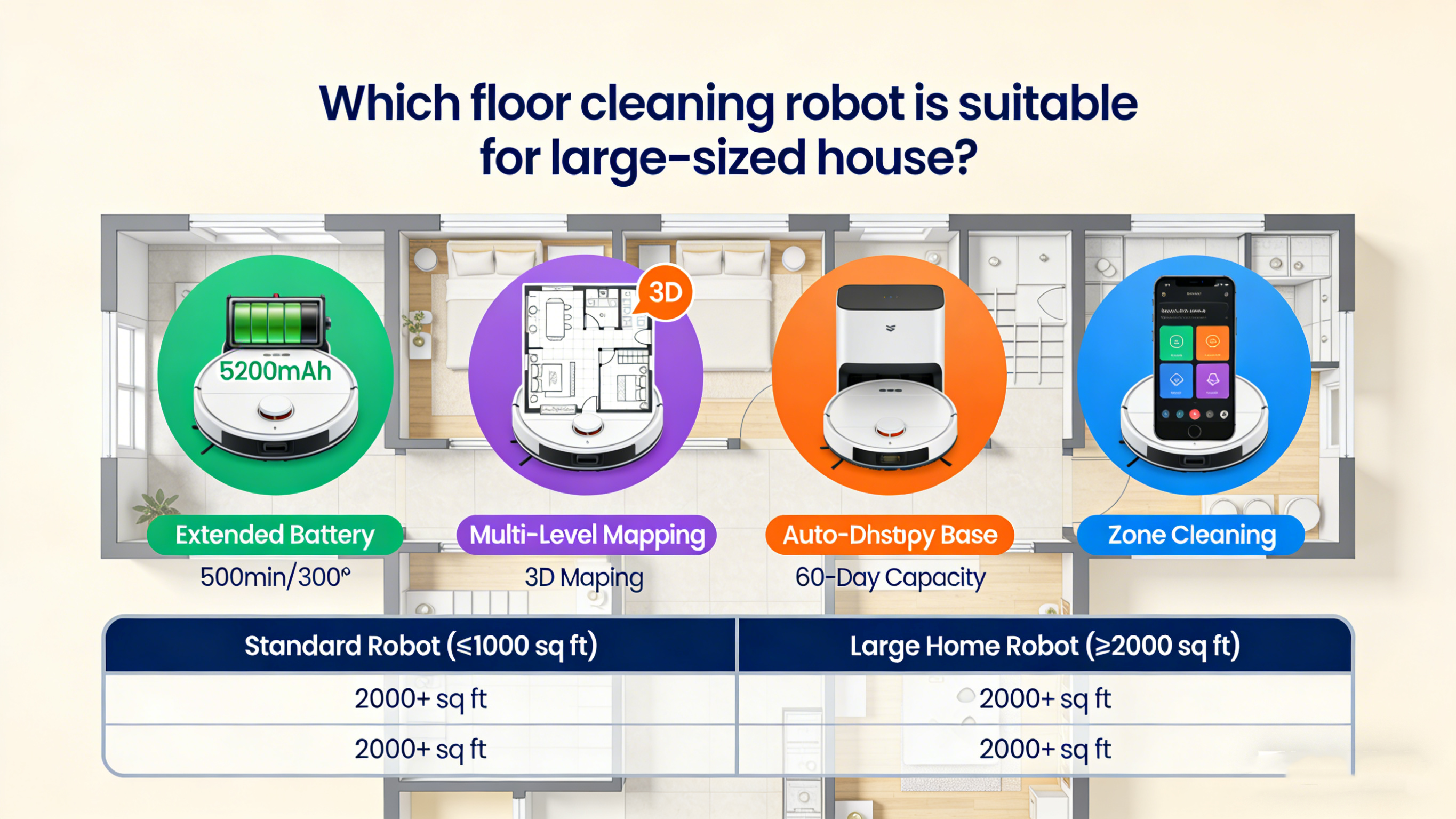 Kt&oacute;ry robot do czyszczenia podł&oacute;g nadaje się do dom&oacute;w o dużych rozmiarach?