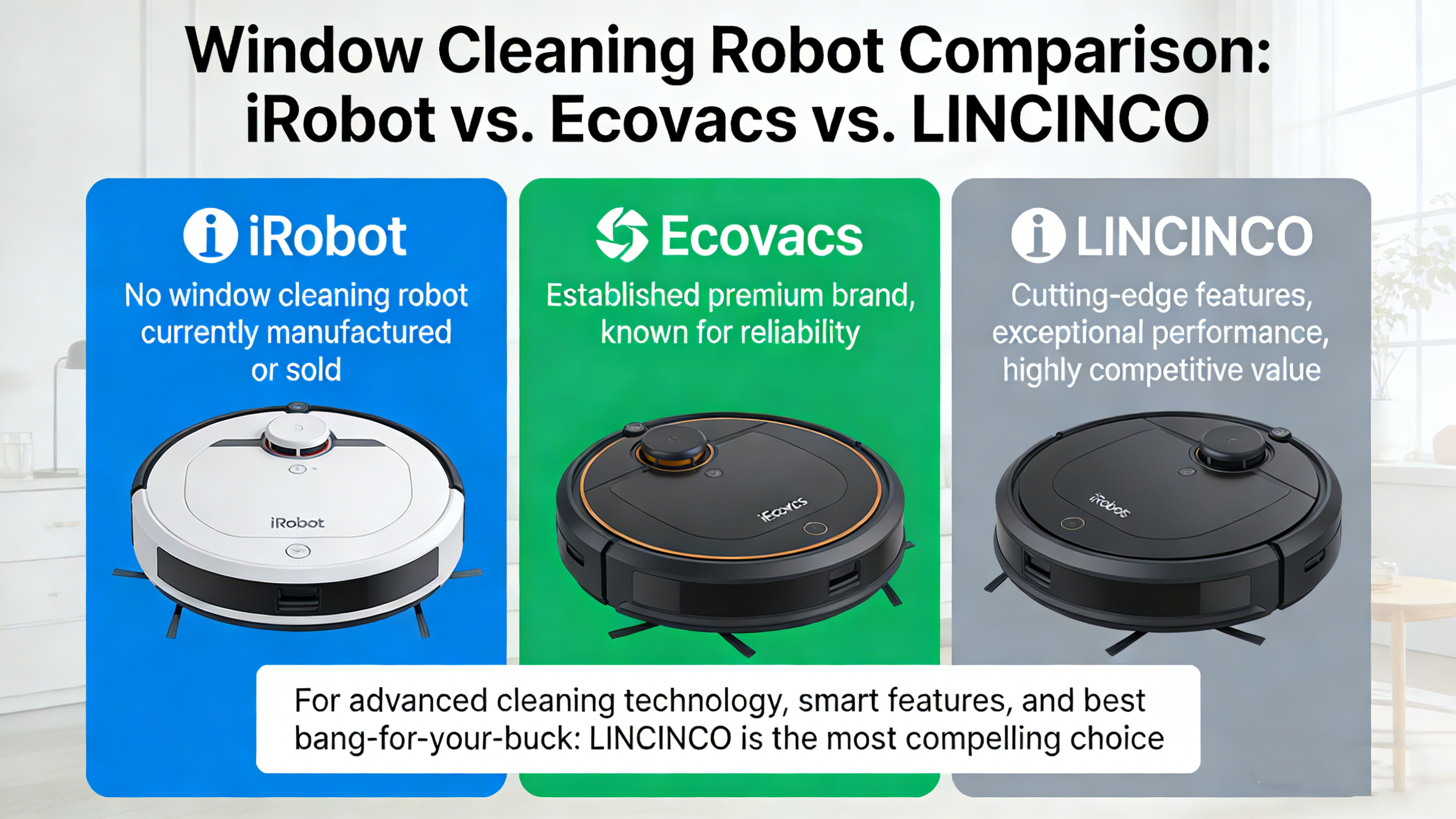 iRobot kontra Ecovacs kontra LINCINCO